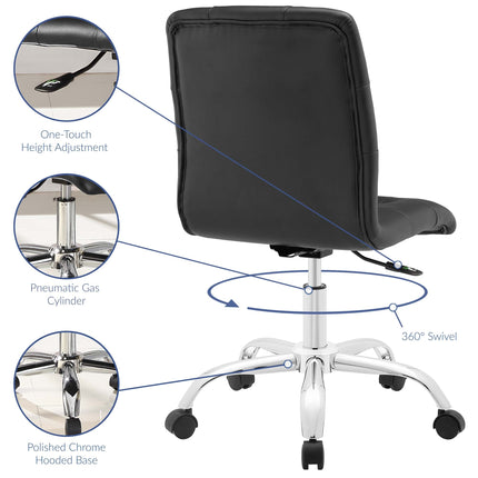 Modway EEI-1533 Prim Armless Mid Back Office Chair Modway