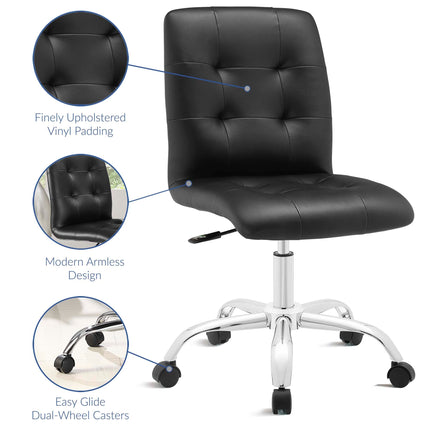 Modway EEI-1533 Prim Armless Mid Back Office Chair Modway
