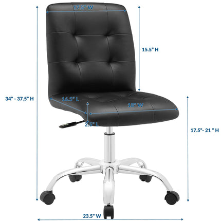 Modway EEI-1533 Prim Armless Mid Back Office Chair Modway