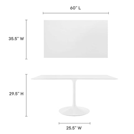 Modway EEI-1656 Lippa 60" Rectangle Wood Dining Table Modway