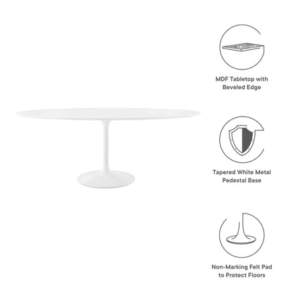 Modway EEI-1657 Lippa 78" Oval Wood Dining Table Modway