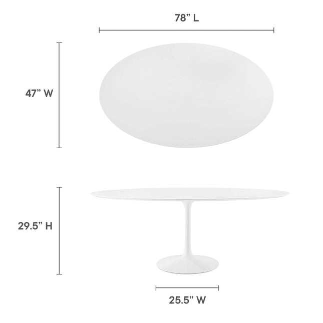 Modway EEI-1657 Lippa 78" Oval Wood Dining Table Modway