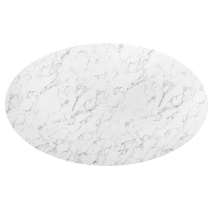 Modway EEI-1659 Lippa 78" Oval Faux Marble Dining Table Modway