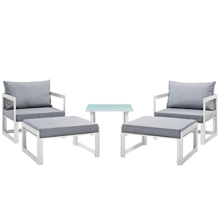 Modway EEI-1721 Fortuna 5 Piece Outdoor Patio Sectional Sofa Set Modway