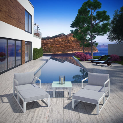 Modway EEI-1721 Fortuna 5 Piece Outdoor Patio Sectional Sofa Set Modway