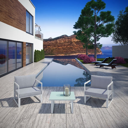 Modway EEI-1722 Fortuna 3 Piece Outdoor Patio Sectional Sofa Set Modway