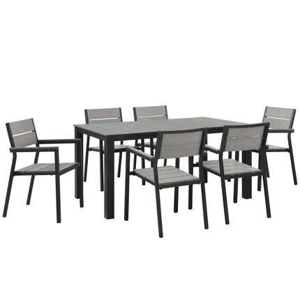 Modway EEI-1749 Maine 7 Piece Outdoor Patio Dining Set Modway