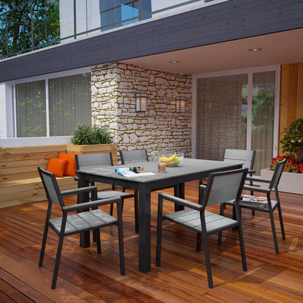 Modway EEI-1749 Maine 7 Piece Outdoor Patio Dining Set Modway