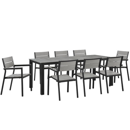 Modway EEI-1753 Maine 9 Piece Outdoor Patio Dining Set Modway
