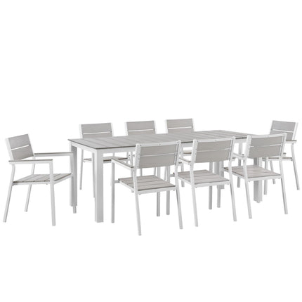 Modway EEI-1753 Maine 9 Piece Outdoor Patio Dining Set Modway