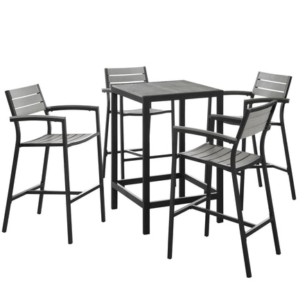 Modway EEI-1755 Maine 5 Piece Outdoor Patio Bar Set Modway