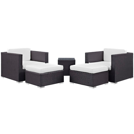 Modway EEI-1809 Convene 5 Piece Outdoor Patio Sectional Set Modway