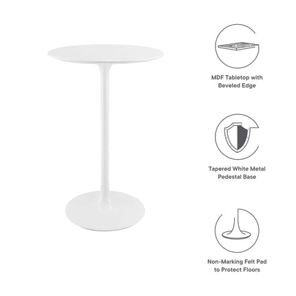 Modway EEI-1825 Lippa 28" Round Wood Bar Table Modway