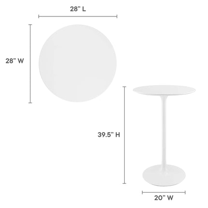 Modway EEI-1825 Lippa 28" Round Wood Bar Table Modway