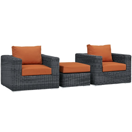 Modway EEI-1905 Summon 3 Piece Outdoor Patio Sunbrella® Sectional Set - Plaza Home Decor