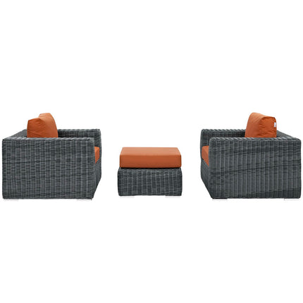 Modway EEI-1905 Summon 3 Piece Outdoor Patio Sunbrella® Sectional Set - Plaza Home Decor