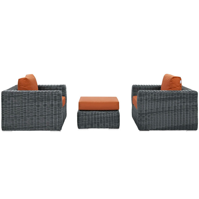 Modway EEI-1905 Summon 3 Piece Outdoor Patio Sunbrella® Sectional Set - Plaza Home Decor