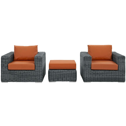 Modway EEI-1905 Summon 3 Piece Outdoor Patio Sunbrella® Sectional Set - Plaza Home Decor