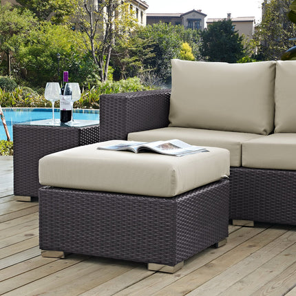 Modway EEI-1911 Convene Outdoor Patio Fabric Square Ottoman Modway