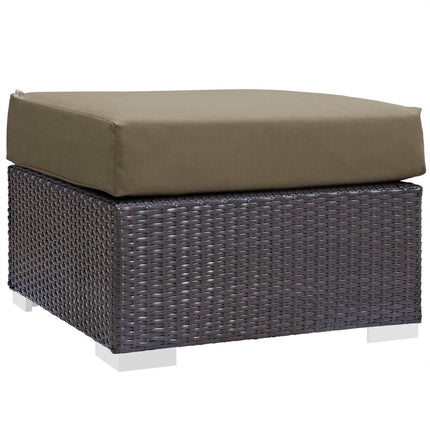 Modway EEI-1911 Convene Outdoor Patio Fabric Square Ottoman Modway