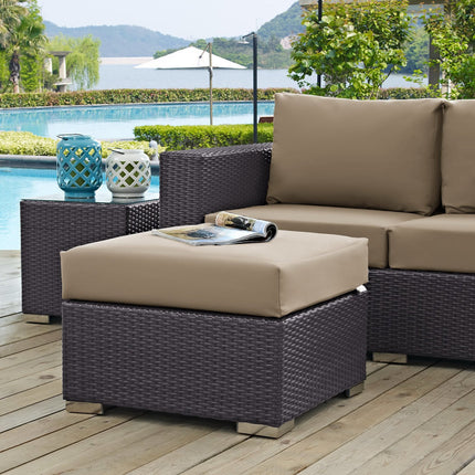 Modway EEI-1911 Convene Outdoor Patio Fabric Square Ottoman Modway