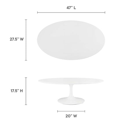 Modway EEI-2018 Lippa 48" Oval-Shaped Wood Coffee Table Modway