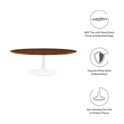 Modway EEI-2020 Lippa 48" Oval Wood Coffee Table Modway