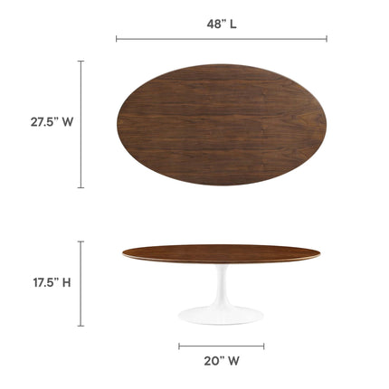 Modway EEI-2020 Lippa 48" Oval Wood Coffee Table Modway