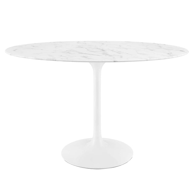 Modway EEI-2021 Lippa 48" Oval Faux Marble Dining Table Modway