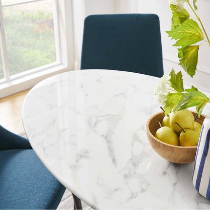 Modway EEI-2021 Lippa 48" Oval Faux Marble Dining Table Modway
