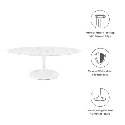 Modway EEI-2022 Lippa 48" Oval Faux Marble Coffee Table Modway