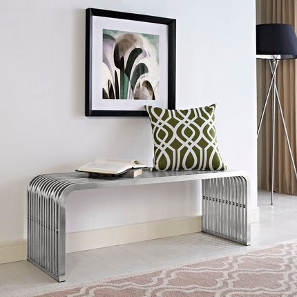 Modway EEI-2102 Pipe 47" Stainless Steel Bench Modway