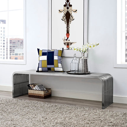 Modway EEI-2103 Pipe 60" Stainless Steel Bench Modway