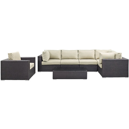 Modway EEI-2157 Convene 7 Piece Outdoor Patio Sectional Set Modway