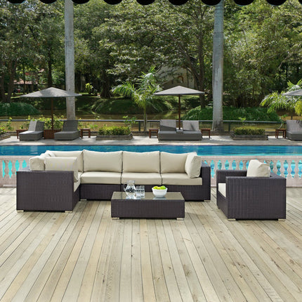 Modway EEI-2157 Convene 7 Piece Outdoor Patio Sectional Set Modway