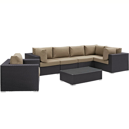 Modway EEI-2157 Convene 7 Piece Outdoor Patio Sectional Set Modway