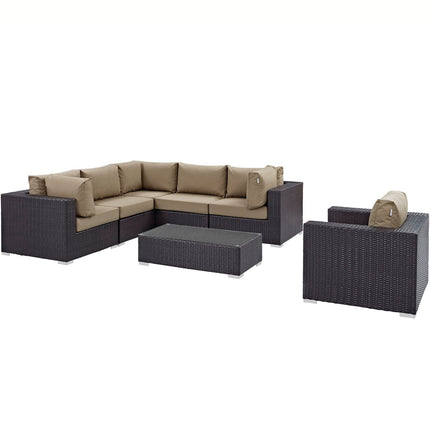 Modway EEI-2157 Convene 7 Piece Outdoor Patio Sectional Set Modway