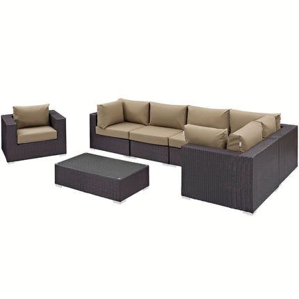 Modway EEI-2157 Convene 7 Piece Outdoor Patio Sectional Set Modway