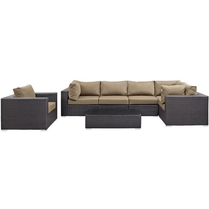 Modway EEI-2157 Convene 7 Piece Outdoor Patio Sectional Set Modway