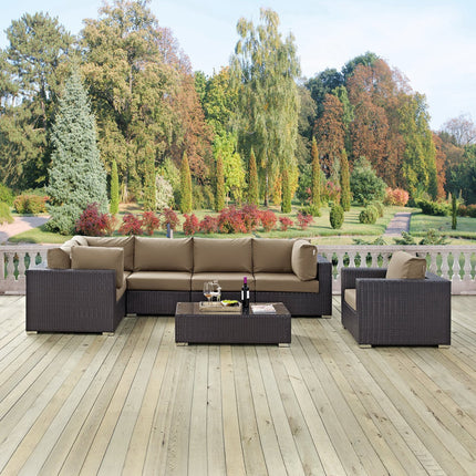 Modway EEI-2157 Convene 7 Piece Outdoor Patio Sectional Set Modway
