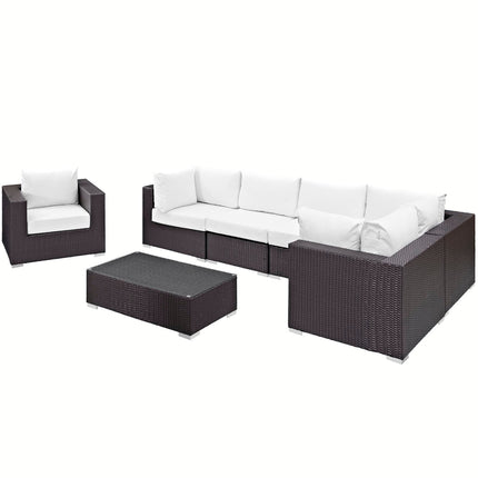 Modway EEI-2157 Convene 7 Piece Outdoor Patio Sectional Set Modway