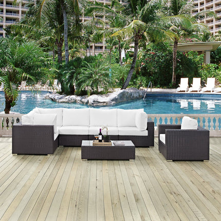 Modway EEI-2157 Convene 7 Piece Outdoor Patio Sectional Set Modway