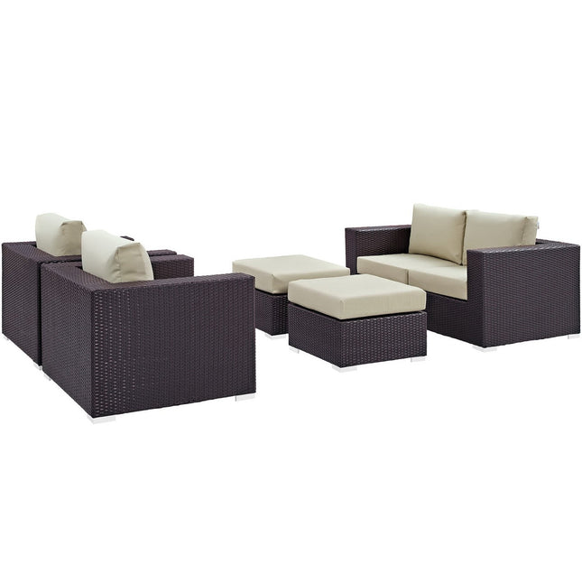 Modway EEI-2158 Convene 5 Piece Outdoor Patio Sofa Set Modway