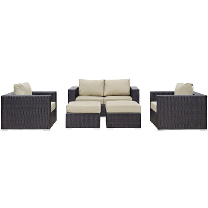 Modway EEI-2158 Convene 5 Piece Outdoor Patio Sofa Set Modway