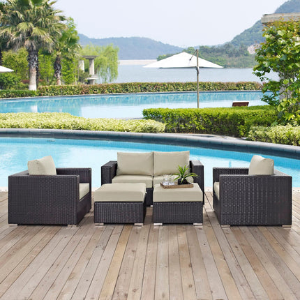 Modway EEI-2158 Convene 5 Piece Outdoor Patio Sofa Set Modway