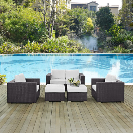 Modway EEI-2158 Convene 5 Piece Outdoor Patio Sofa Set Modway