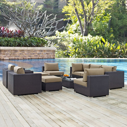 Modway EEI-2169 Convene 10 Piece Outdoor Patio Sectional Set Modway