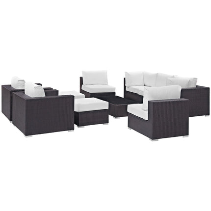 Modway EEI-2169 Convene 10 Piece Outdoor Patio Sectional Set Modway