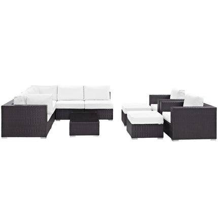 Modway EEI-2169 Convene 10 Piece Outdoor Patio Sectional Set Modway