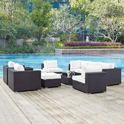 Modway EEI-2169 Convene 10 Piece Outdoor Patio Sectional Set Modway